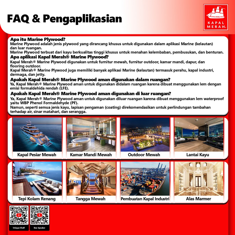 Kapal Merah® - Marine Plywood | Triplek 100% Anti Air, Rajanya Semua Plywood!