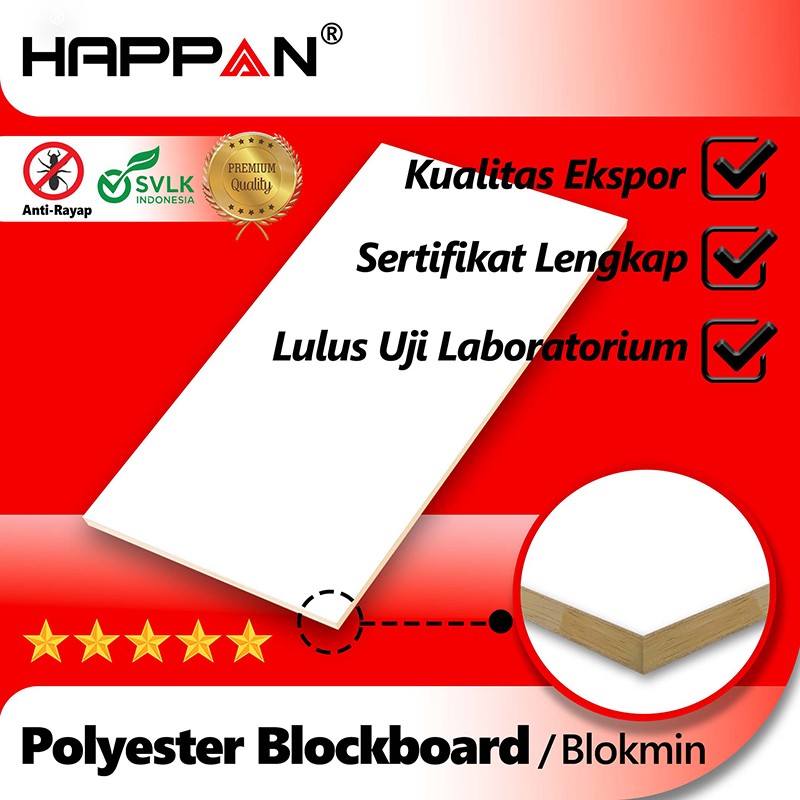 HAPPAN® - Polyester Blockboard | Blokmin Terbaik ‘Best Seller No. 1’