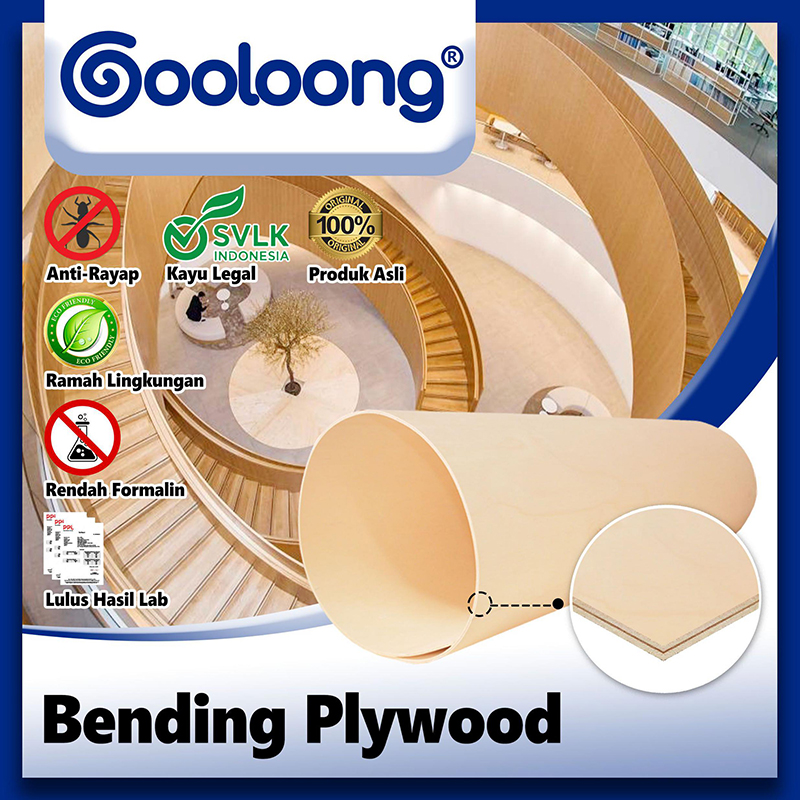 Gooloong® - Bending Plywood | Triplek Fleksibel, Digulung Hingga 360 Derajat Tanpa Patah!