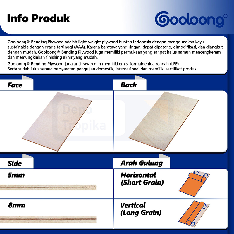 Gooloong® - Bending Plywood | Triplek Fleksibel, Digulung Hingga 360 Derajat Tanpa Patah!