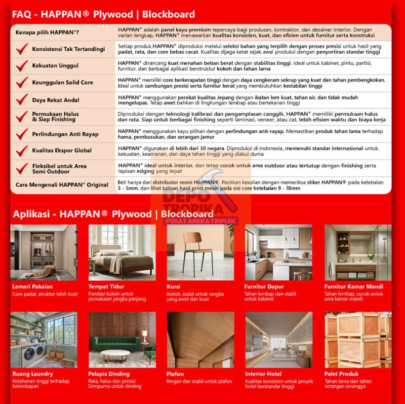 Page-5 HAPPAN® - Blockboard | Blockboard Kuat Gigit Sekrup, Anti-Rayap