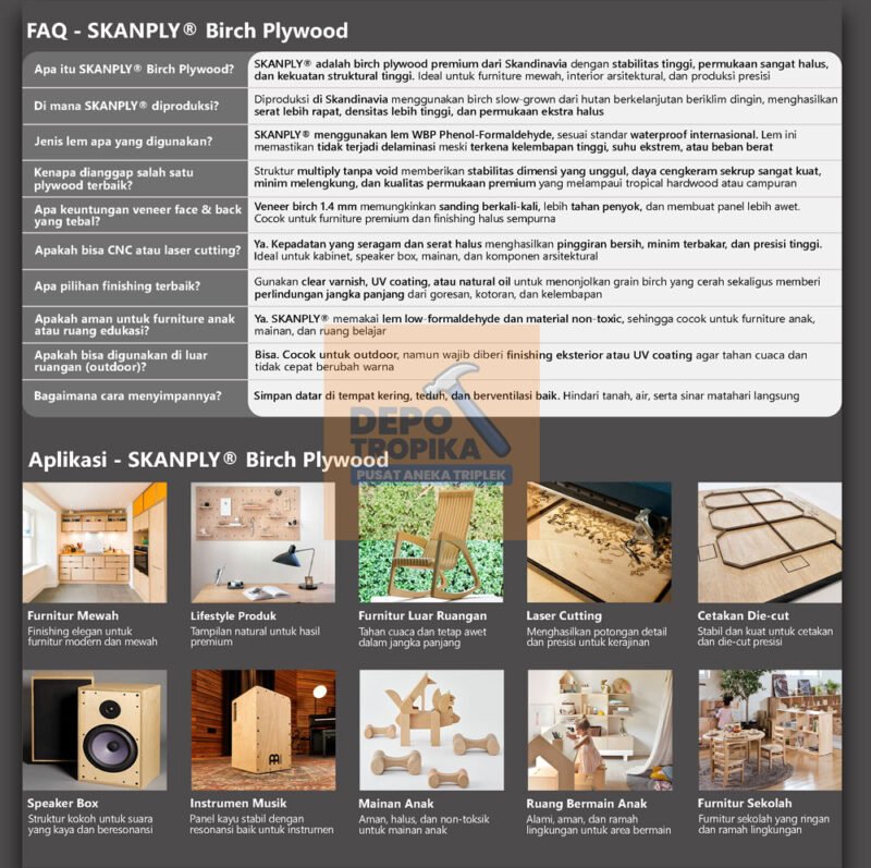 SKANPLY® - Birch Plywood | Plywood Mewah, 100% Birch Plywood Asli Skandinavia